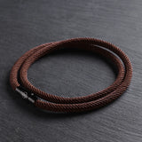 Milo - 4mm doube-layer Milan rope bracelet in dark brown