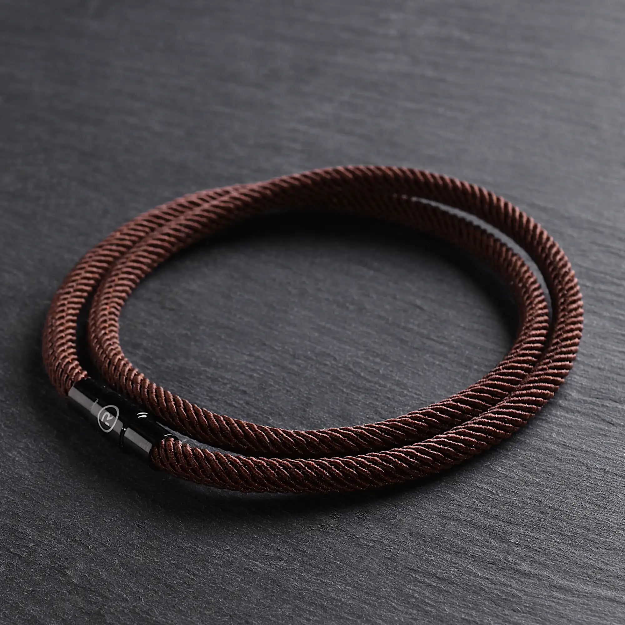Milo - 4mm doube-layer Milan rope bracelet in dark brown