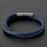 Navarre - 4mm super soft Nappa leather bracelet in dark blue