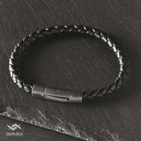 Nightfall - 6mm Nappa leather bracelet in classic black