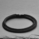 Noir - 4mm doube-layer Milan rope bracelet in true black