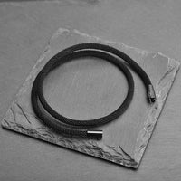 Noir - 4mm doube-layer Milan rope bracelet in true black