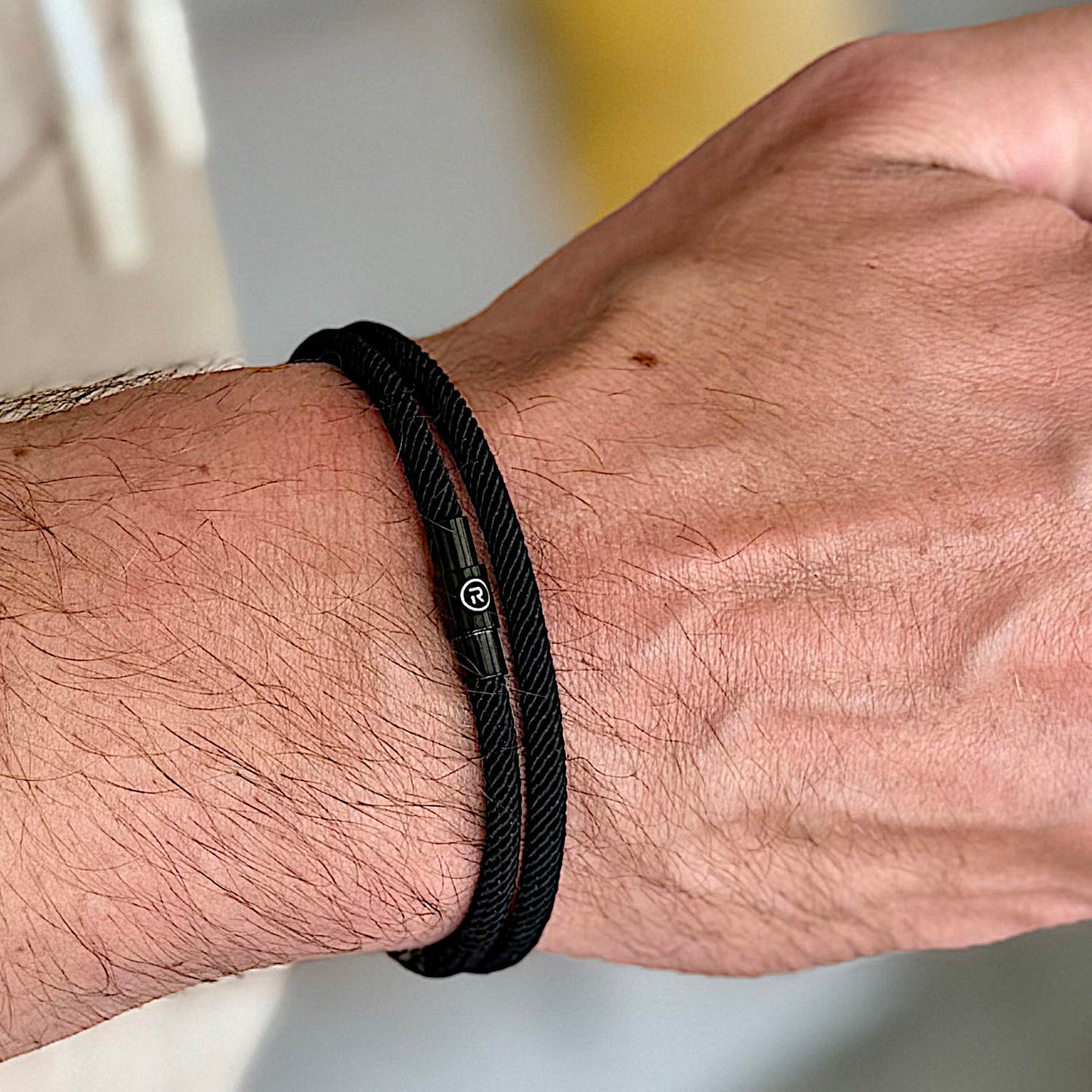 Noir - 4mm doube-layer Milan rope bracelet in true black