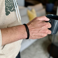 Noir - 4mm doube-layer Milan rope bracelet in true black