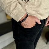 Noir - 4mm doube-layer Milan rope bracelet in true black