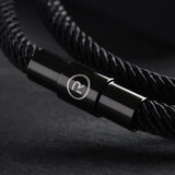Noir - 4mm doube-layer Milan rope bracelet in true black