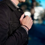 Orion - 3mm super soft genuine leather bracelet in brown metallic