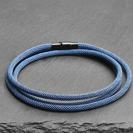 Oris - 3mm triple-layer Milan rope bracelet in light blue