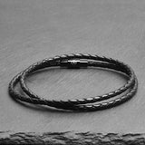 Rafe - 3mm genuine leather bracelet in black