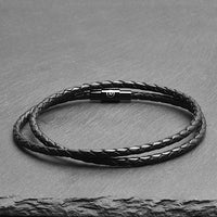 Rafe - 3mm genuine leather bracelet in black