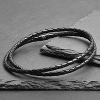 Rafe - 3mm genuine leather bracelet in black