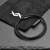Rafe - 3mm genuine leather bracelet in black