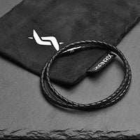 Rafe - 3mm genuine leather bracelet in black