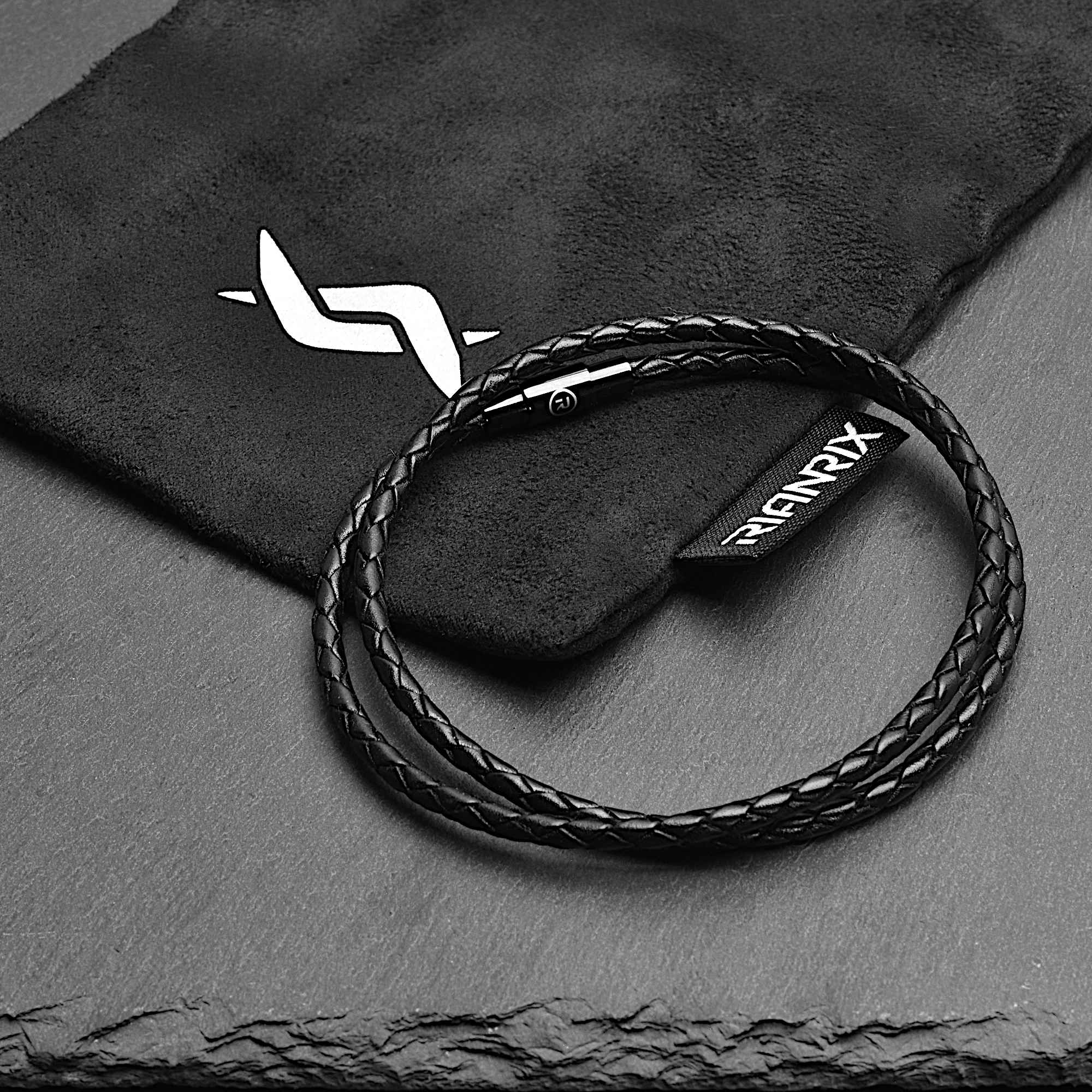 Rafe - 3mm genuine leather bracelet in black