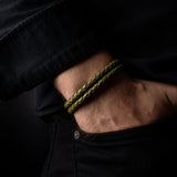 Ranger – 6mm Premium Double-Layer Leather Bracelet (olive green)