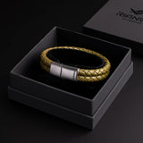 Ranger – 6mm Premium Double-Layer Leather Bracelet (olive green)