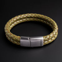 Ranger – 6mm Premium Double-Layer Leather Bracelet (olive green)