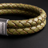 Ranger – 6mm Premium Double-Layer Leather Bracelet (olive green)