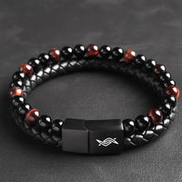 Redeye - Leather bracelet with red tiger-eye stone