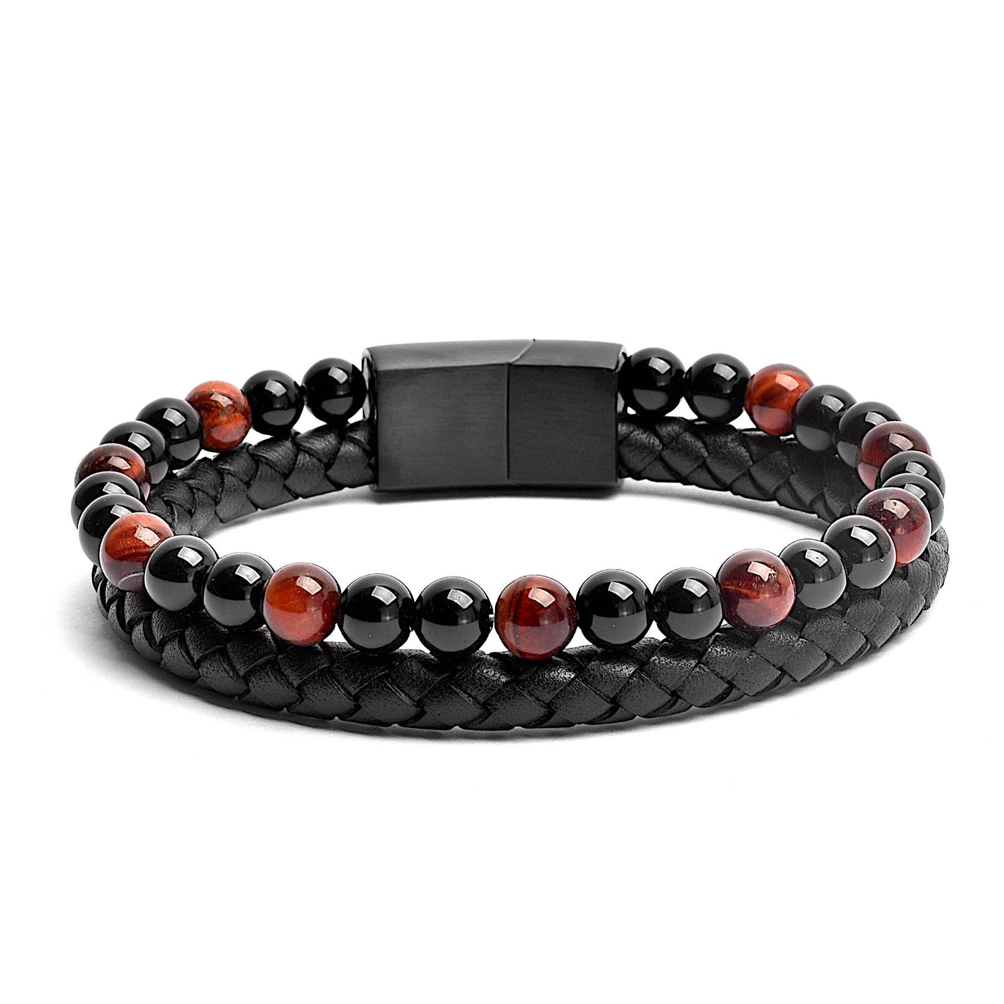 Redeye - Genuine leather bracelet with red tiger-eye stone