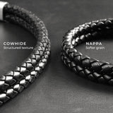 Raven - 6mm bolo genuine leather bracelet in classic black