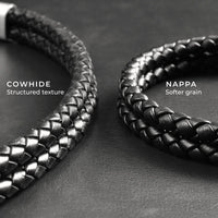 Raven - 6mm bolo genuine leather bracelet in classic black