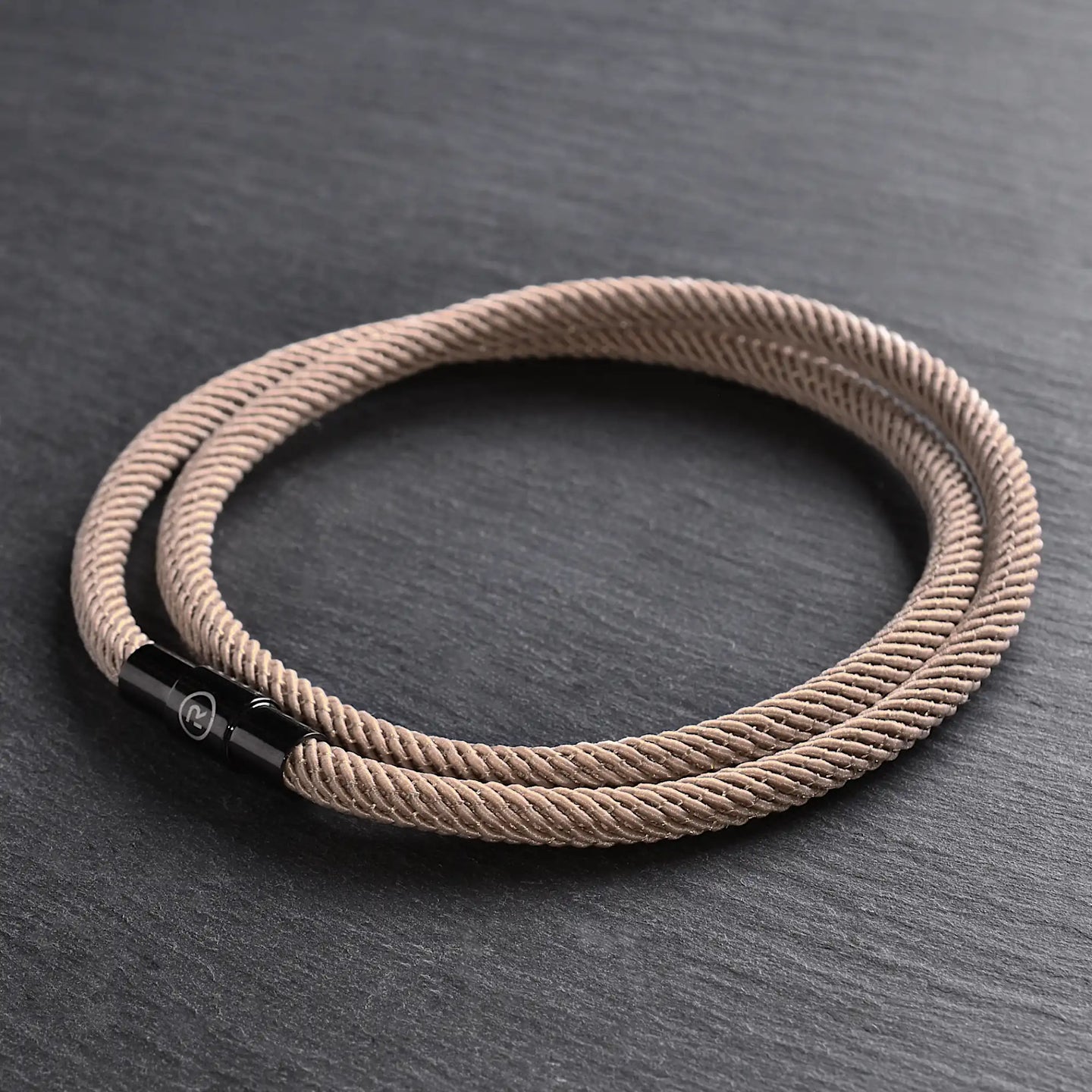 Ronan - 4mm doube-layer Milan rope bracelet in light brown