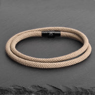 Ronan - 4mm doube-layer Milan rope bracelet in light brown