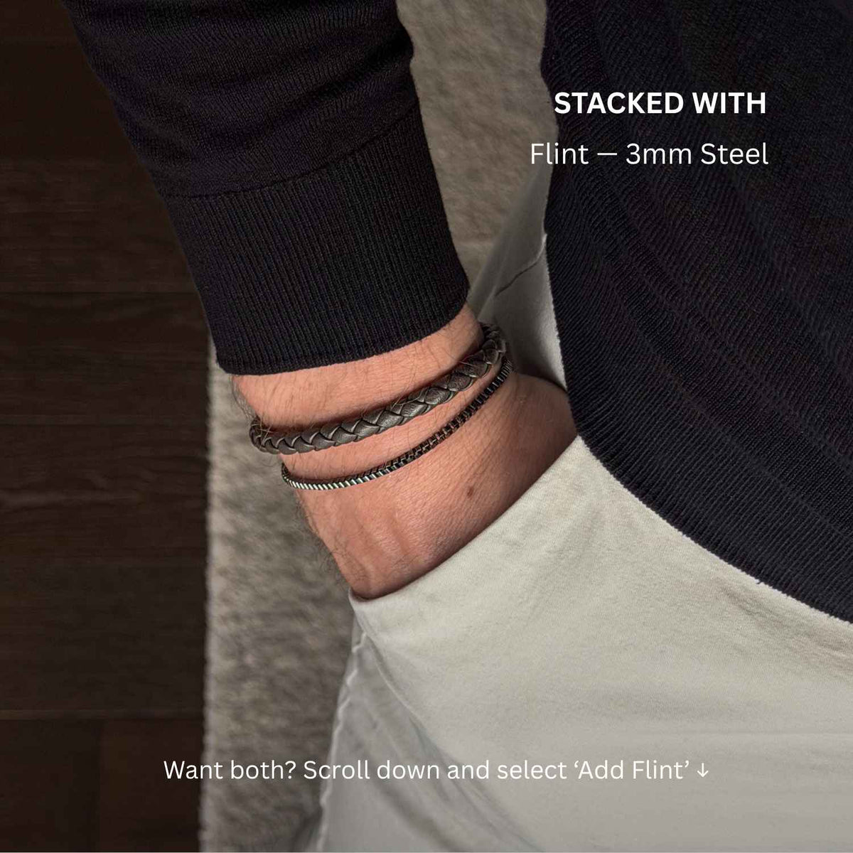 Sepia - 6mm Nappa leather bracelet in dark brown