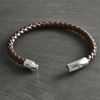 Sepia - 6mm Nappa leather bracelet in dark brown