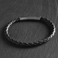 Silas - 4mm super soft Nappa leather bracelet in classic black
