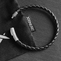 Silas - 4mm super soft Nappa leather bracelet in classic black