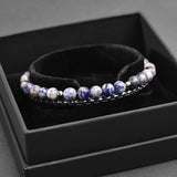 Sodalite - Sodalite natural stone and stainless steel bracelet