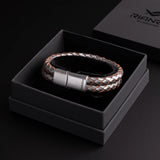Storm – 6mm Premium Double-Layer Leather Bracelet (steel metallic)