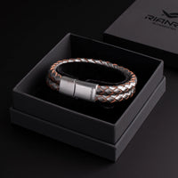 Storm – 6mm Premium Double-Layer Leather Bracelet (steel metallic)