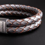 Storm – 6mm Premium Double-Layer Leather Bracelet (steel metallic)