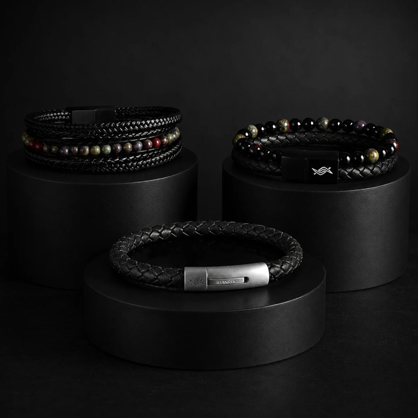 The Drakar Set – Men’s Bracelet Bundle (Triple Leather)