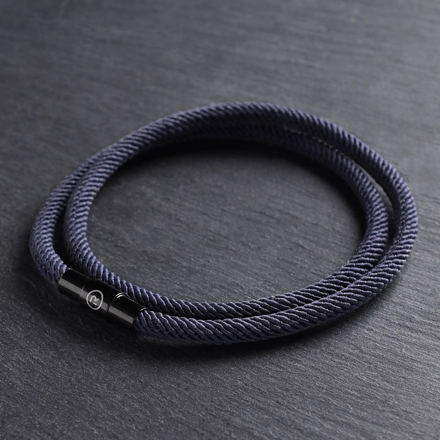 Titan - 4mm doube-layer Milan rope bracelet in black grey