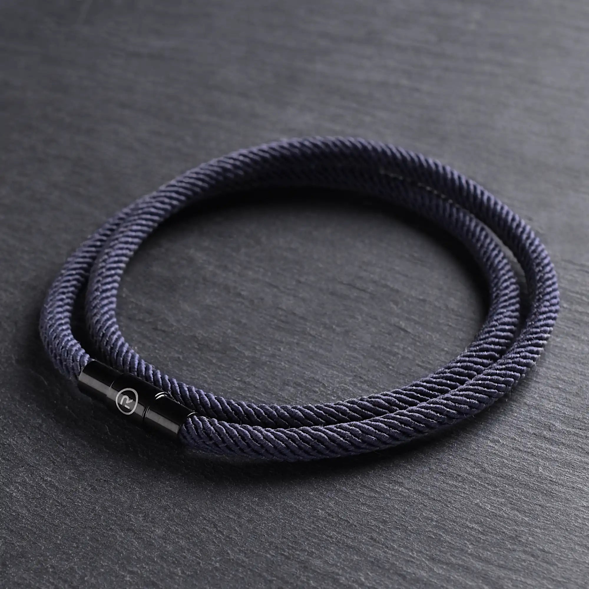 Titan - 4mm doube-layer Milan rope bracelet in black grey