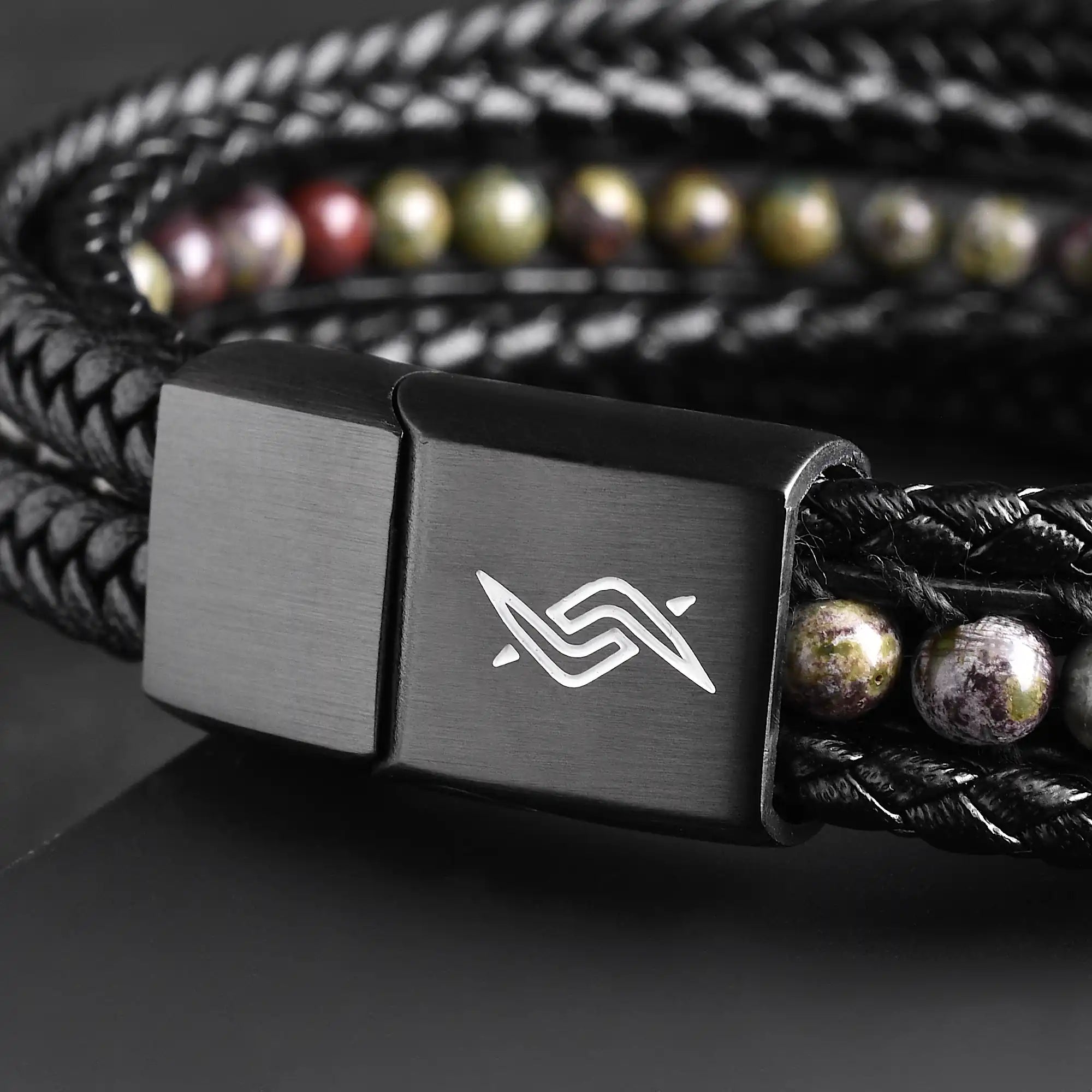 Varek — Dragon Blood Stone Multi-Layer Bracelet