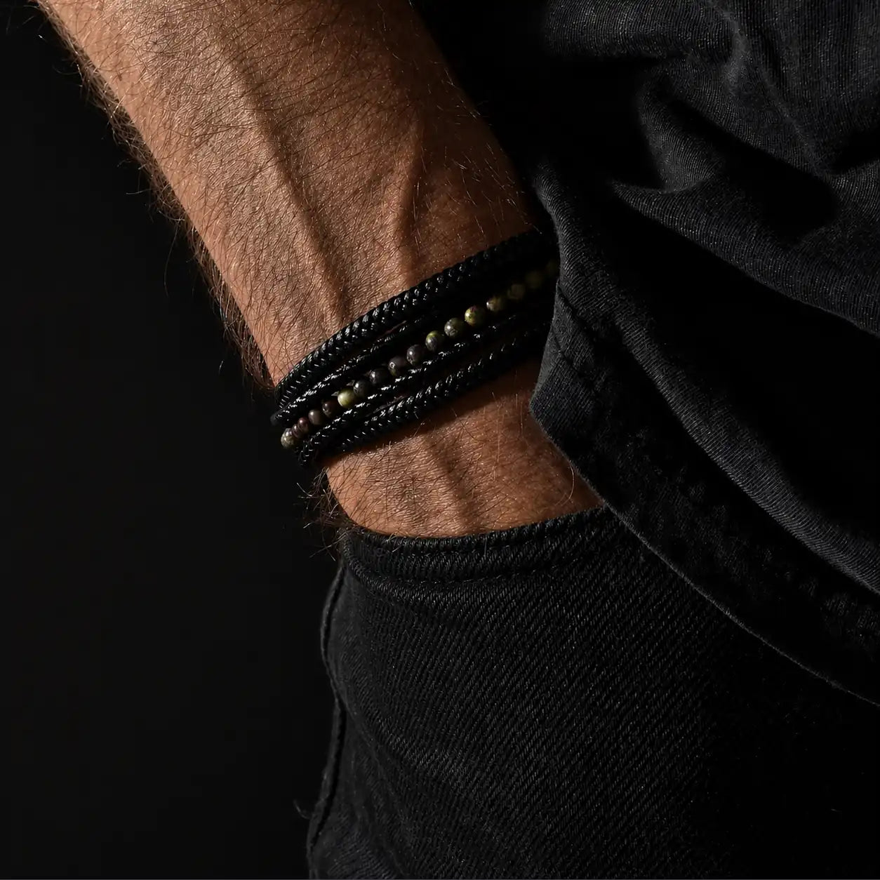 Varek — Dragon Blood Stone Multi-Layer Bracelet